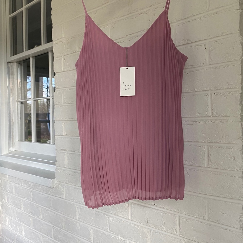 Dusty Rose pleated tank top